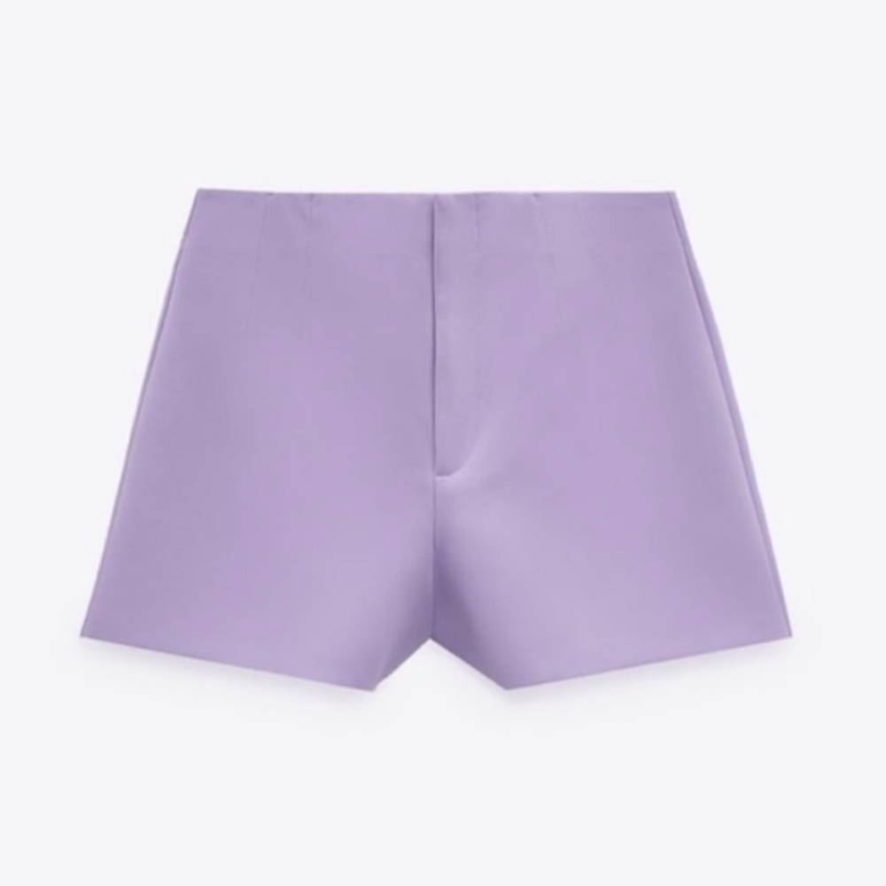 ZARA • Lavender/Lilac/Purple High-Waisted Mini Shorts, XS - Picture 5 of 16